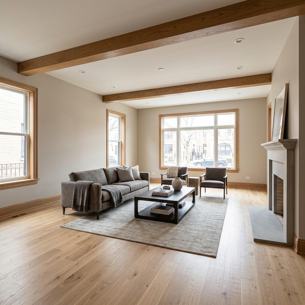 Fully restored interior after Matylac fire restoration: new framing, drywall, and finishes