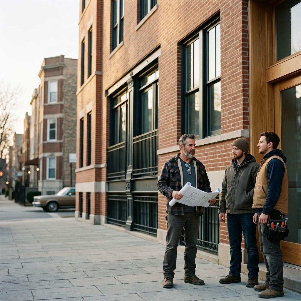 Matylac Development restoration crew at a Chicago fire damage site